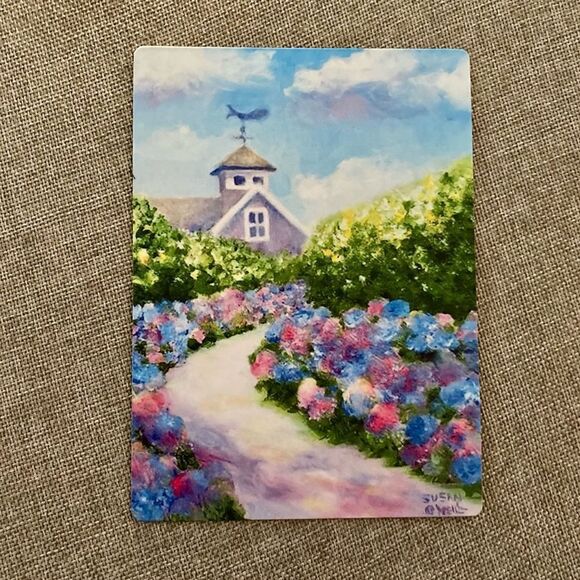 Nantucket Hydrangea Painting Magnet - Picture 2 of 3